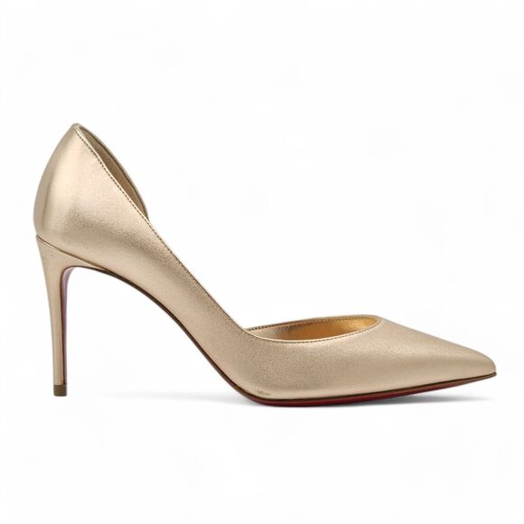 Christian Louboutin Iriza Pumps 85 - Metallic Leather - Gold - 34.5 4 US $845 - Picture 2 of 13